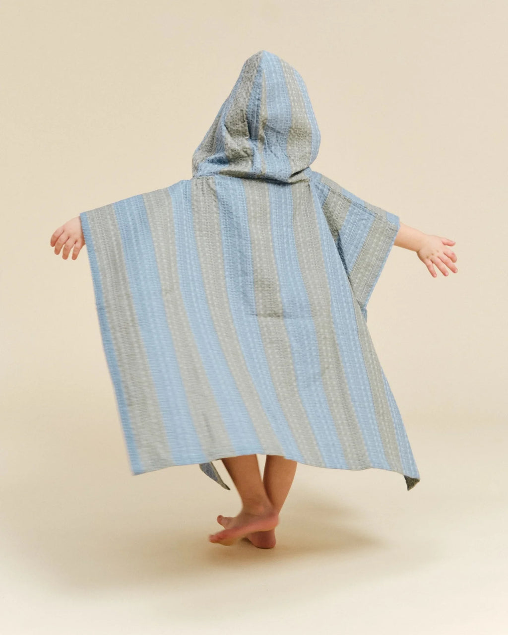 Molis&Co. Poncho da bagno - Khaki & Blue Stripes