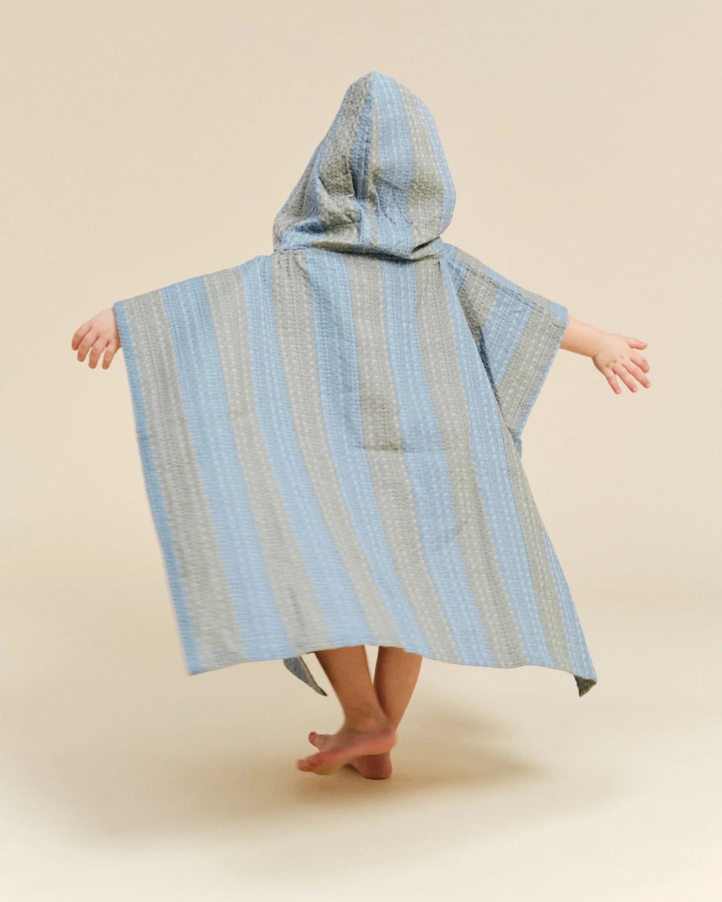 Molis&Co. Poncho da bagno - Khaki & Blue Stripes