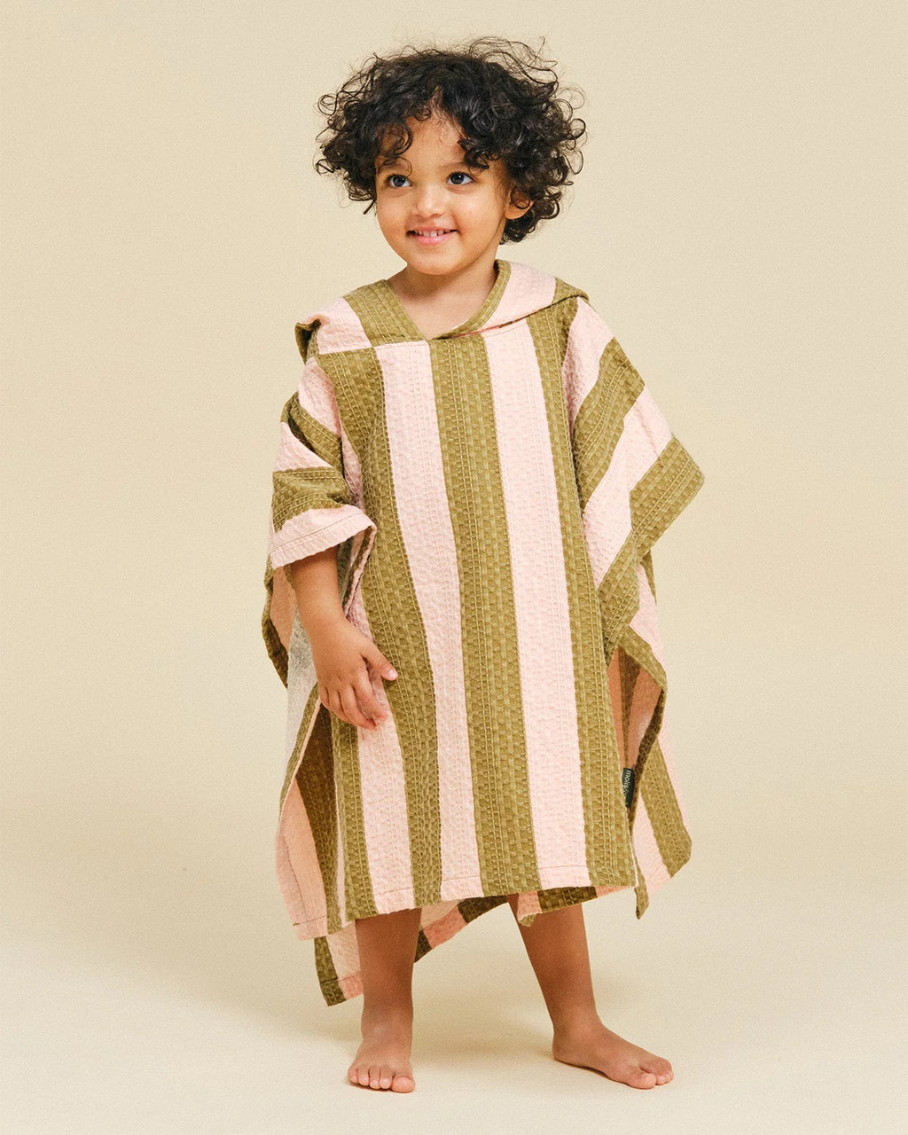 Molis&Co. Poncho da bagno - Khaki & Rose Stripes