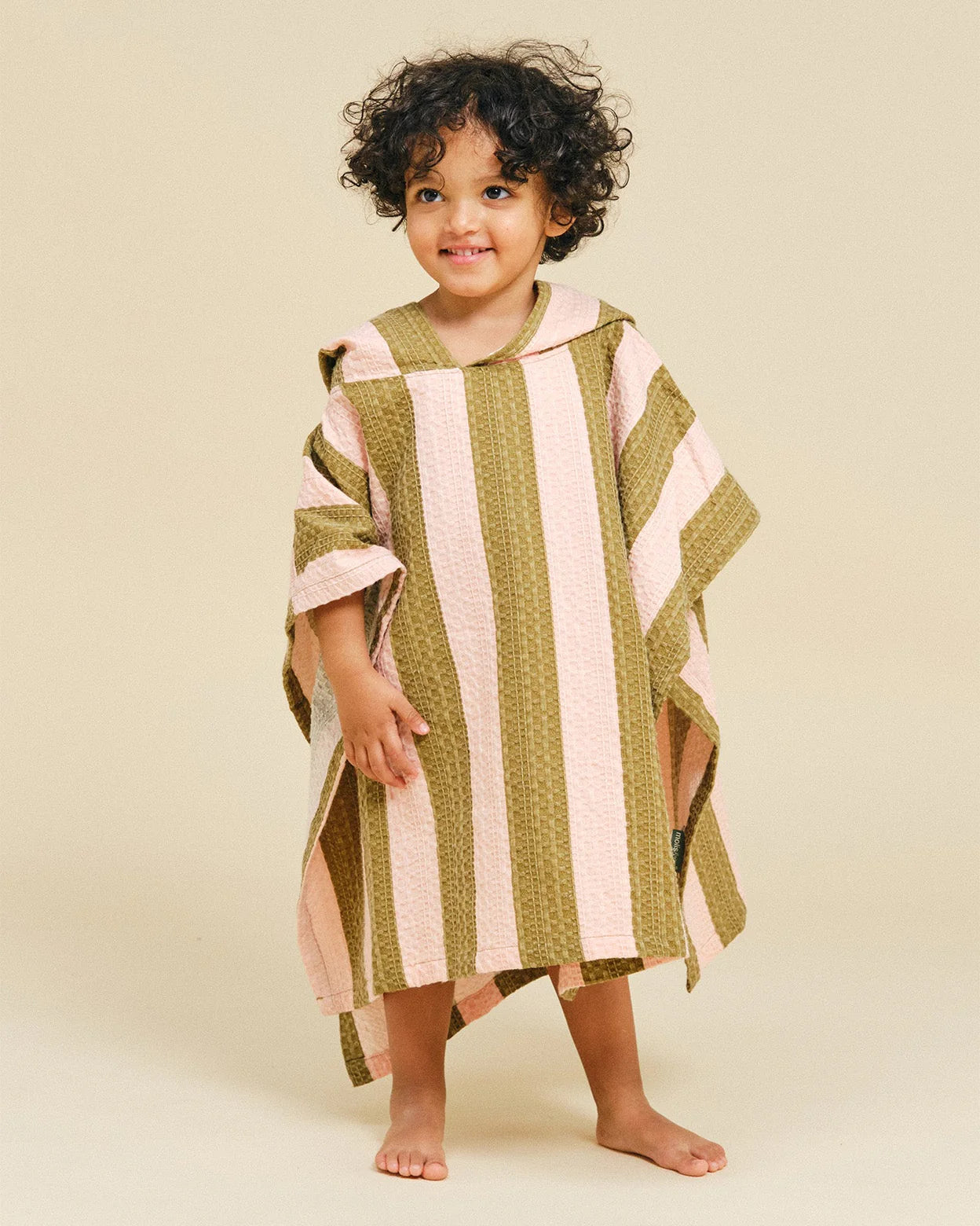 Molis&Co. Poncho da bagno - Khaki & Rose Stripes