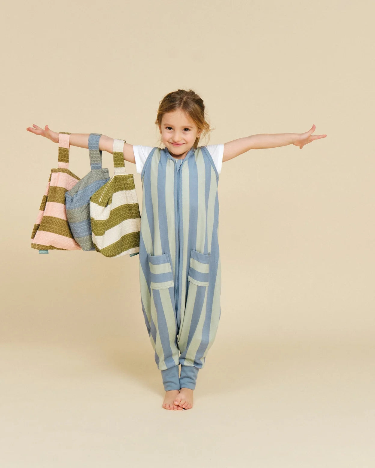 Molis&Co. Organizer - Beauty Khaki & Cream Stripes