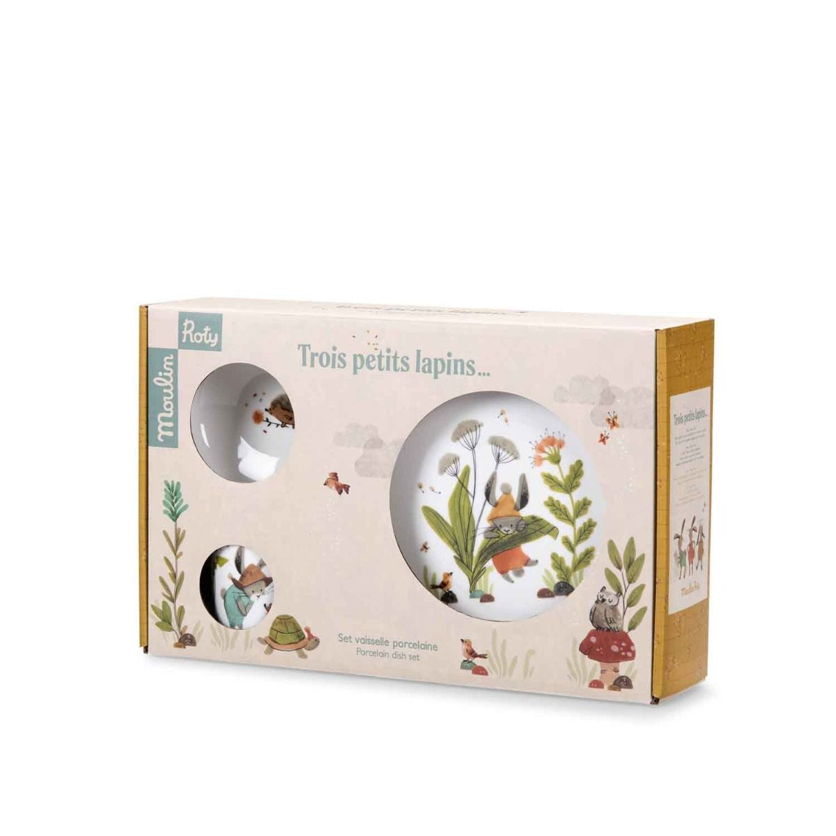 Moulin Roty - Set pranzetto porcellana Trois Petits Lapins