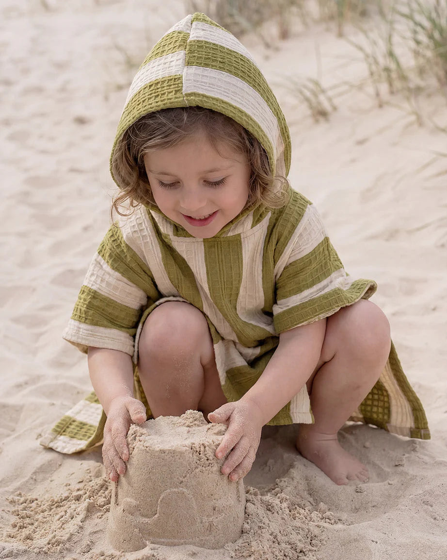 Molis&Co. Poncho da bagno - Khaki & Cream Stripes