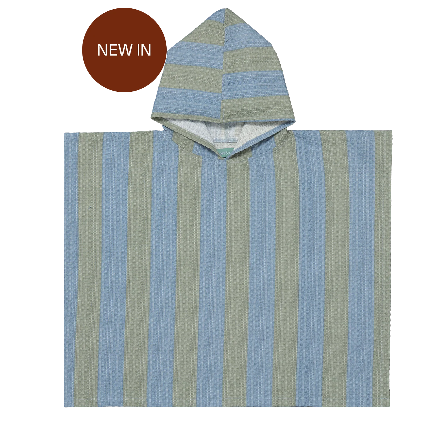 Molis&Co. Poncho da bagno - Khaki & Blue Stripes