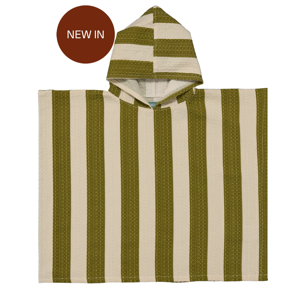 Molis&Co. Poncho da bagno - Khaki & Cream Stripes