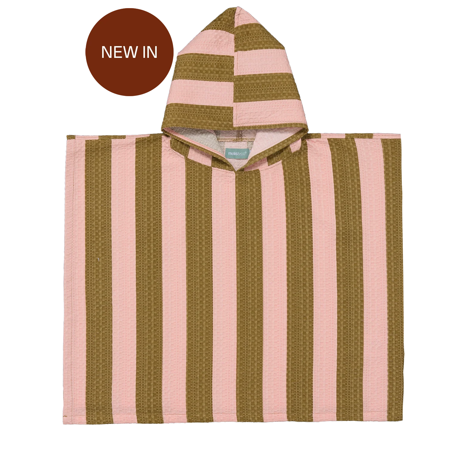 Molis&Co. Poncho da bagno - Khaki & Rose Stripes