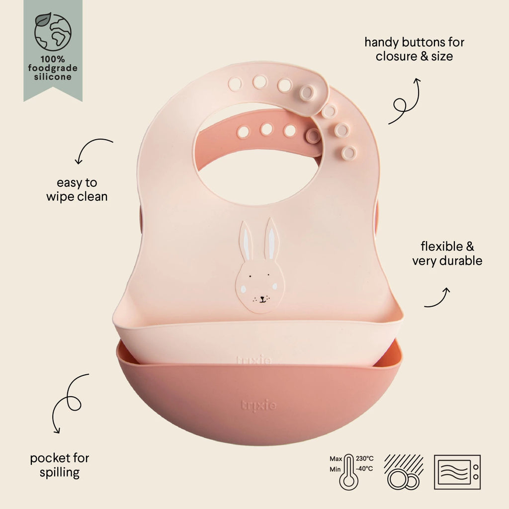 Trixie Baby - Bavaglino in silicone Mrs. Rabbit