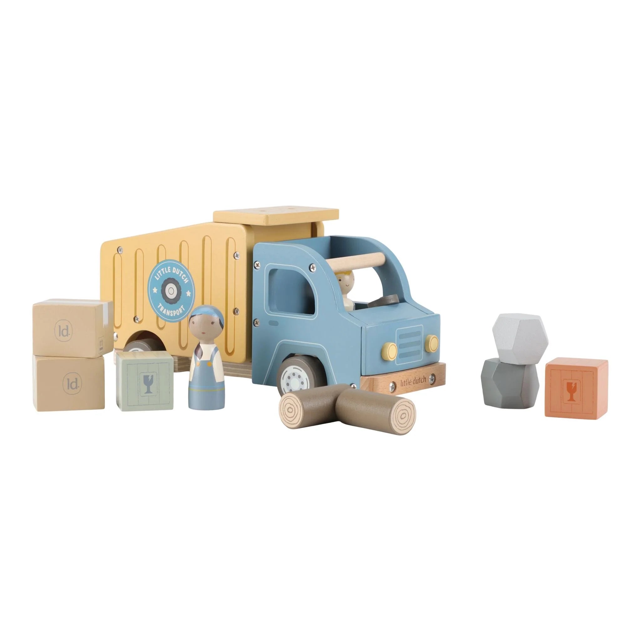 Little Dutch - Collezione veicoli con personaggio - Camion immondizia