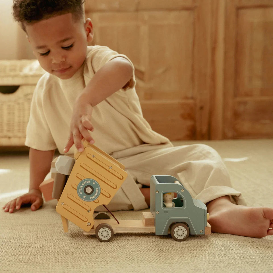 Little Dutch - Collezione veicoli con personaggio - Camion immondizia