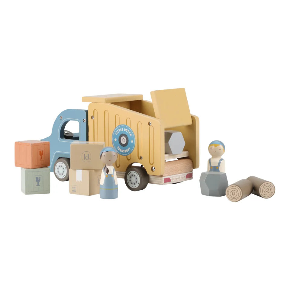 Little Dutch - Collezione veicoli con personaggio - Camion immondizia