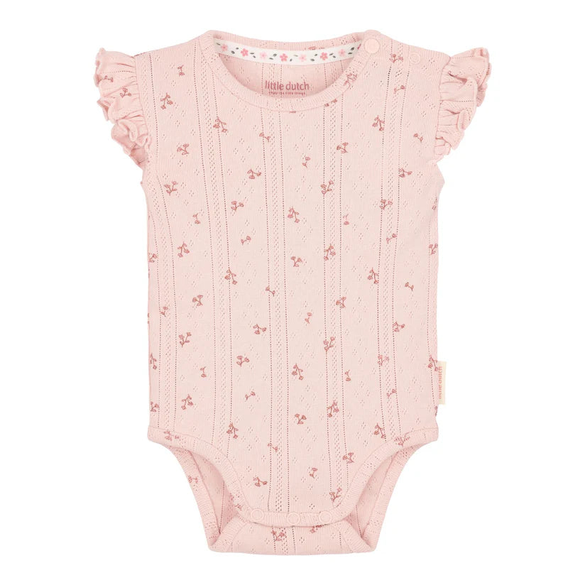 Little Dutch - Body smanicato rosa stampa floreale