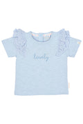 Little Dutch - Maglietta maniche corte con ricamo sky blue