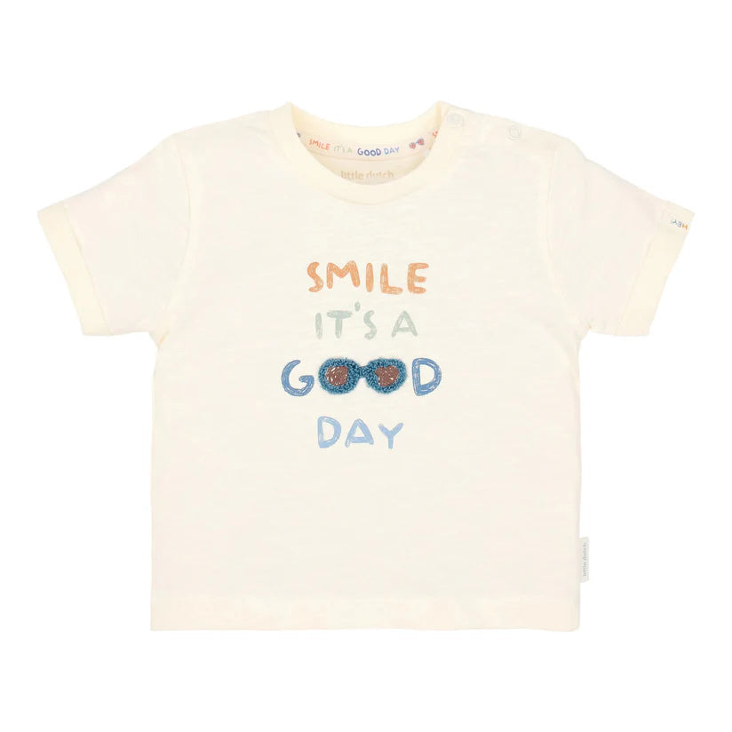 Little Dutch - Maglietta maniche corte crema con stampe